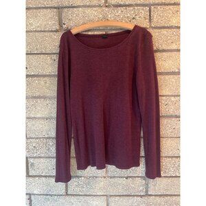 J.Crew Womens Burgundy Long Sleeve Lightweight Sweater Top Size M Soft Knit